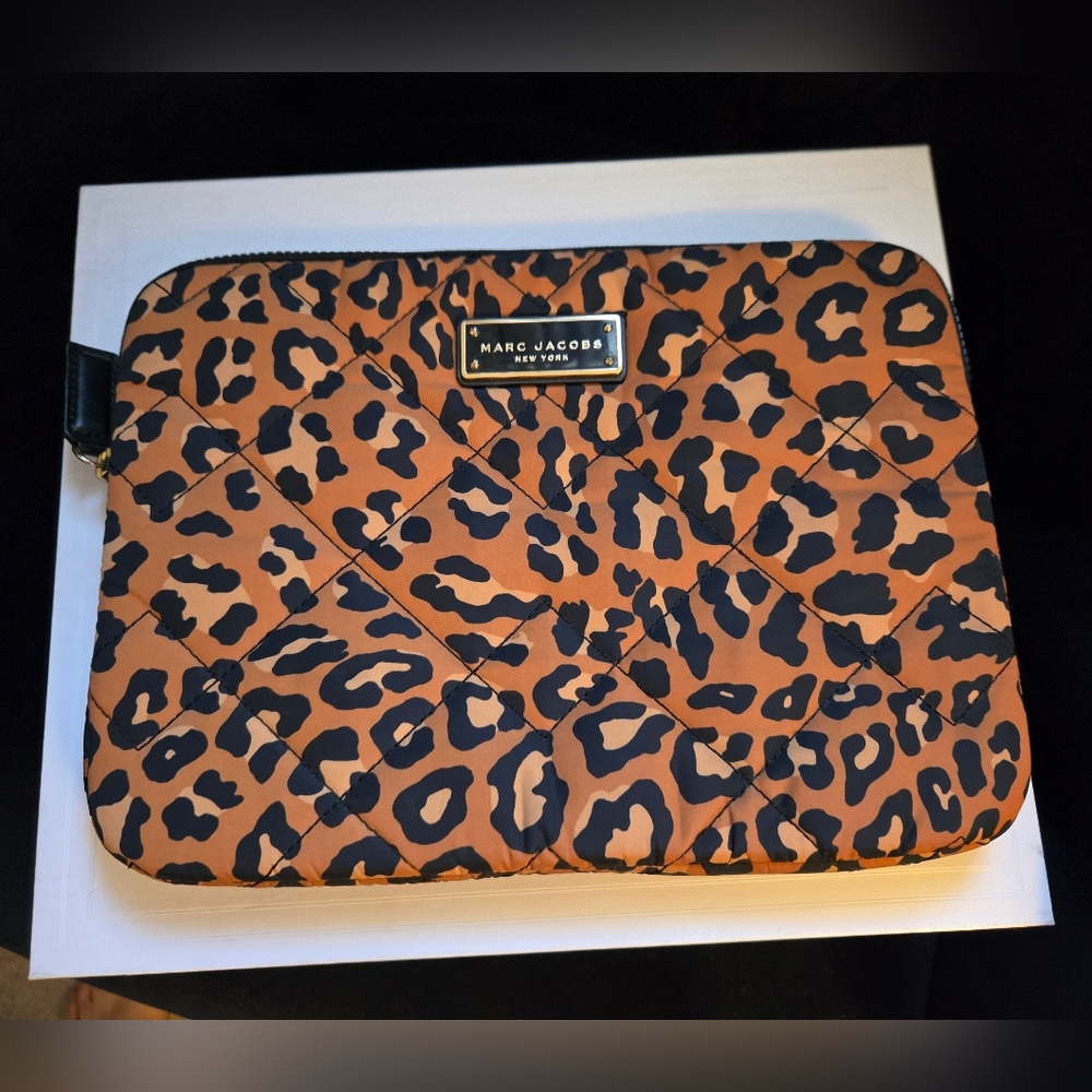 Marc Jacobs Quilted Leopard Print Laptop Sleeve Fits 13in Laptop